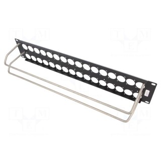 Mounting adapter | patch panel | RACK | screw | 19x24mm | Height: 2U