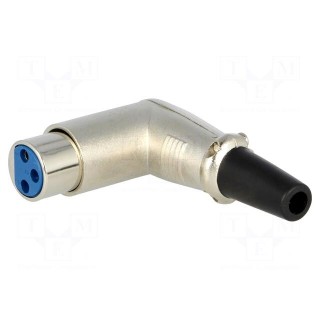 Plug | XLR | female | PIN: 3 | angled 90° | for cable