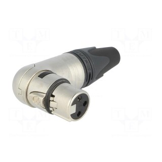 Plug | XLR | female | PIN: 3 | angled 90° | swivel | for cable | soldering