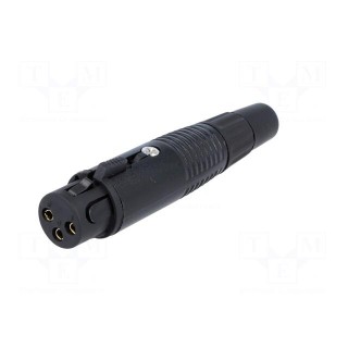 Plug | XLR | female | PIN: 3 | straight | for cable | gold-plated