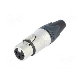 Plug | XLR | female | PIN: 3 | straight | for cable | soldering | 16A