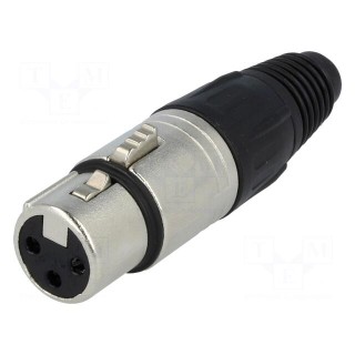 Plug | XLR | female | PIN: 3 | straight | for cable | soldering | 3.5÷8mm | X
