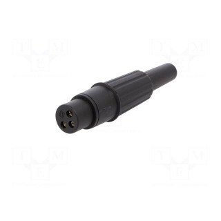 Plug | XLR | female | PIN: 3 | straight | for cable | soldering | black