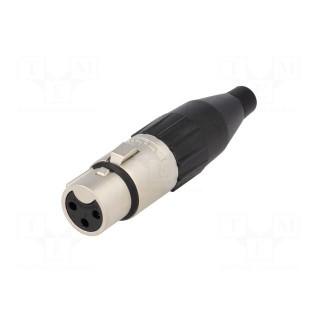 Plug | XLR | female | PIN: 3 | straight | for cable | soldering | tinned