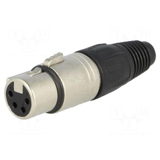 Plug | XLR | female | PIN: 4 | straight | for cable | soldering | 3.5÷8mm | X