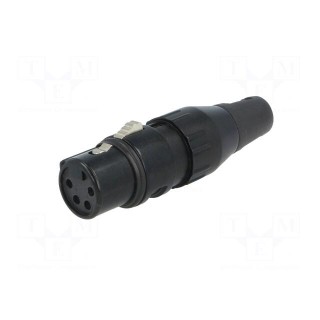 Plug | XLR | female | PIN: 4 | straight | for cable | soldering | 50V | 10A