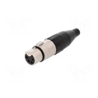 Plug | XLR | female | PIN: 4 | straight | for cable | soldering | tinned