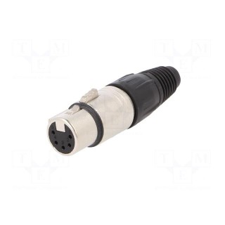 Plug | XLR | female | PIN: 5 | straight | for cable | soldering | 3.5÷8mm | X