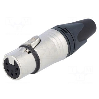 Plug | XLR | female | PIN: 5 | straight | for cable | soldering | 7.5A | XX