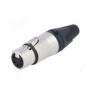 Plug | XLR | female | PIN: 5 | straight | for cable | soldering | 7.5A | XX