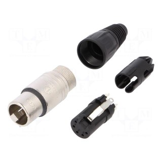 Plug | XLR | female | PIN: 5 | straight | for cable | soldering | 3.5÷8mm | X