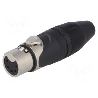 Plug | XLR | female | PIN: 5 | straight | for cable | soldering | tinned