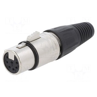 Plug | XLR | female | PIN: 7 | straight | for cable | soldering | silver