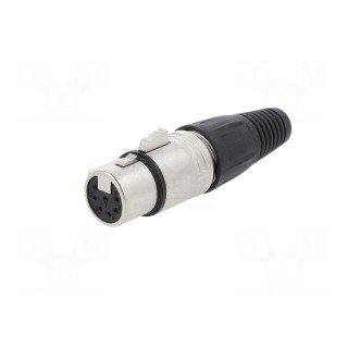 Plug | XLR | female | PIN: 7 | straight | for cable | soldering | silver