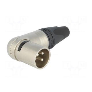 Plug | XLR | male | PIN: 3 | angled 90° | swivel | for cable | soldering