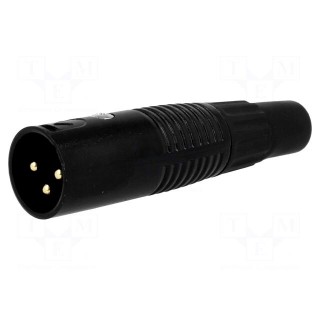 Plug | XLR | male | PIN: 3 | straight | for cable | gold-plated