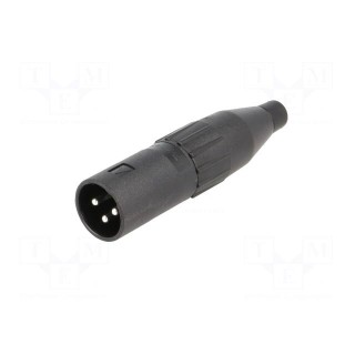 Plug | XLR | male | PIN: 3 | straight | for cable | soldering | 133V | 15A