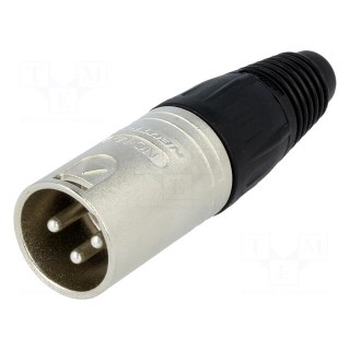 Plug | XLR | male | PIN: 3 | straight | for cable | soldering | 16A | 3.5÷8mm