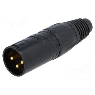 Plug | XLR | male | PIN: 3 | straight | for cable | soldering | 16A | 3.5÷8mm