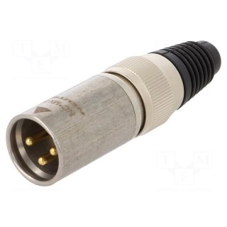 Plug | XLR | male | PIN: 3 | straight | for cable | soldering | 3.5÷8mm