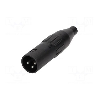Plug | XLR | male | PIN: 3 | straight | for cable | soldering | tinned | 133V