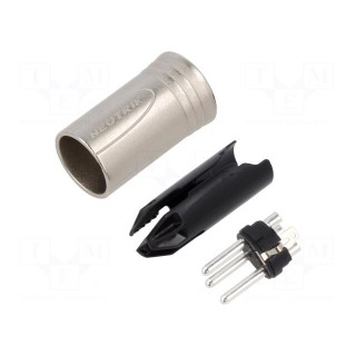 Plug | XLR | male | PIN: 3 | straight | without cable boot | for cable