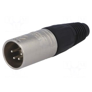 Plug | XLR | male | PIN: 4 | straight | for cable | soldering | 10A | 3.5÷8mm