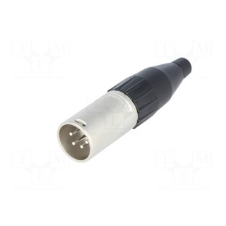 Plug | XLR | male | PIN: 4 | straight | for cable | soldering | 133V | 10A