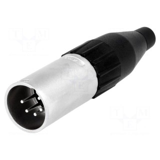 Plug | XLR | male | PIN: 5 | straight | for cable | soldering | 133V | 7.5A