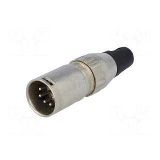 Plug | XLR | male | PIN: 5 | straight | for cable | soldering | 50V | 7.5A