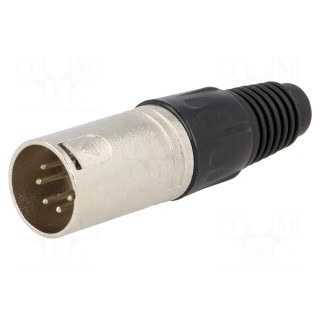 Plug | XLR | male | PIN: 5 | straight | for cable | soldering | 3.5÷8mm | X
