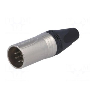 Plug | XLR | male | PIN: 5 | straight | for cable | soldering | 7.5A | 1mm2