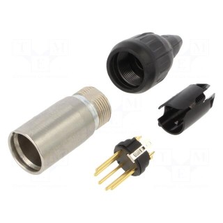 Plug | XLR | male | PIN: 5 | straight | for cable | soldering | gold-plated