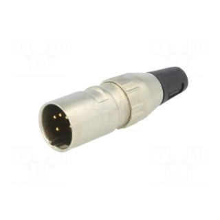 Plug | XLR | male | PIN: 5 | straight | for cable | soldering | gold-plated