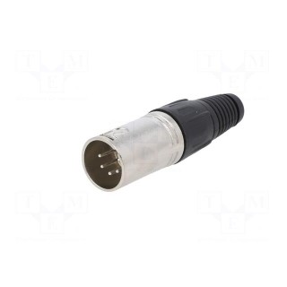Plug | XLR | male | PIN: 5 | straight | for cable | soldering | silver