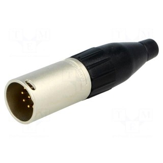 Plug | XLR | male | PIN: 7 | straight | for cable | soldering | 133V | 5A