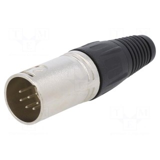 Plug | XLR | male | PIN: 7 | straight | for cable | soldering | silver