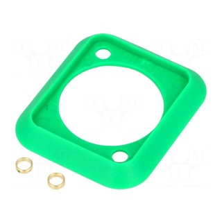 Socket gasket | green | XLR standard | 19x24mm | FT