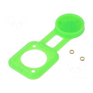 Socket gasket with dust cap | green | XLR standard | 19x24mm | FT