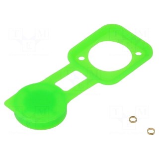 Socket gasket with dust cap | green | XLR standard | 19x24mm | FT