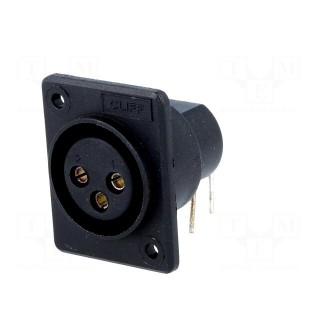 Socket | XLR | female | PIN: 3 | angled 90° | for panel mounting,screw