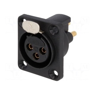 Socket | XLR | female | PIN: 3 | with push button,sealed | soldering
