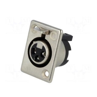 Socket | XLR | female | PIN: 3 | straight | soldering | silver plated | 50V