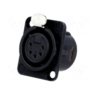 Socket | XLR | female | PIN: 5 | flange (2 holes),for panel mounting