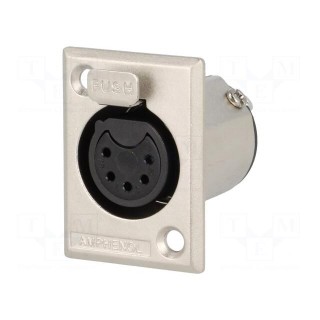 Socket | XLR | female | PIN: 5 | straight | soldering | silver plated