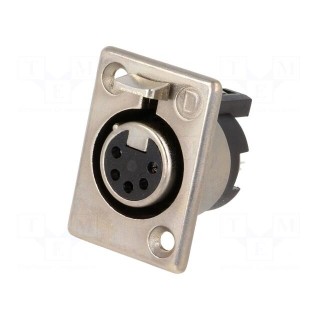 Socket | XLR | female | PIN: 5 | straight | soldering | silver plated | 50V