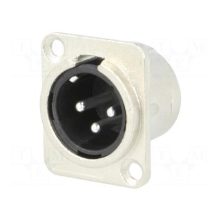 Socket | XLR | female | PIN: 3 | soldering | gold-plated | silver | metal