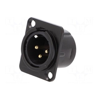 Socket | XLR | male | PIN: 3 | additional earthing terminal | soldering