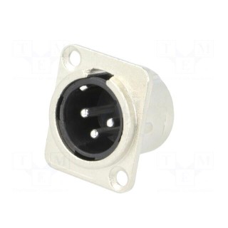 Socket | XLR | female | PIN: 3 | soldering | gold-plated | silver | metal