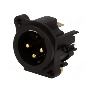 Socket | XLR | male | PIN: 3 | angled 90° | screw | THT | gold-plated | 133V